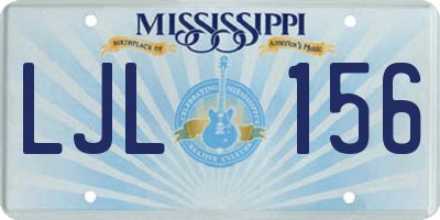 MS license plate LJL156
