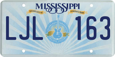 MS license plate LJL163