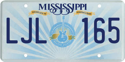 MS license plate LJL165