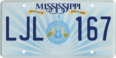 MS license plate LJL167