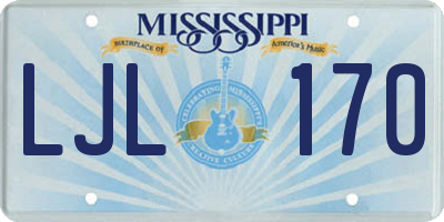MS license plate LJL170
