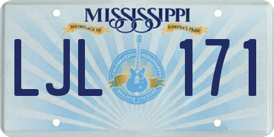 MS license plate LJL171