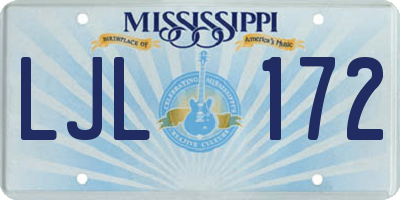MS license plate LJL172