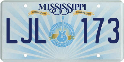 MS license plate LJL173