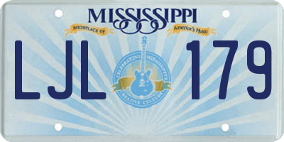 MS license plate LJL179