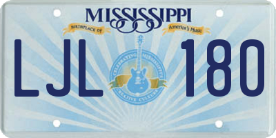 MS license plate LJL180