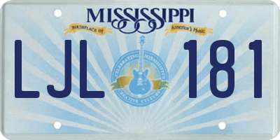 MS license plate LJL181