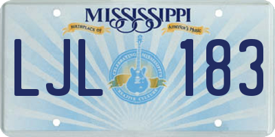 MS license plate LJL183