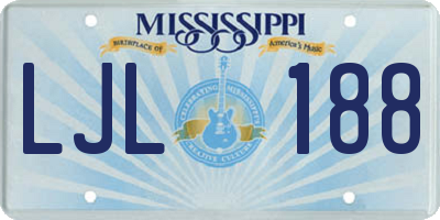 MS license plate LJL188