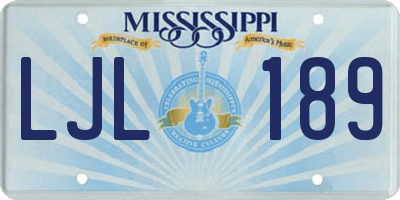 MS license plate LJL189