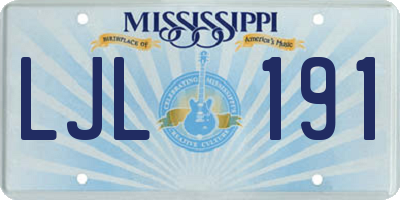 MS license plate LJL191