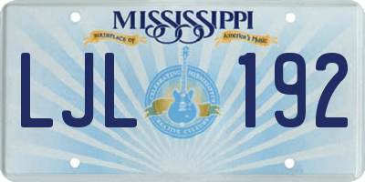 MS license plate LJL192
