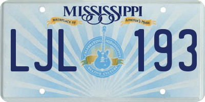 MS license plate LJL193