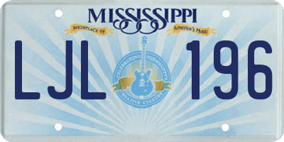 MS license plate LJL196