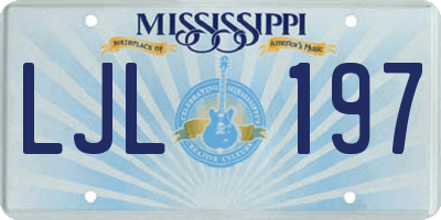MS license plate LJL197