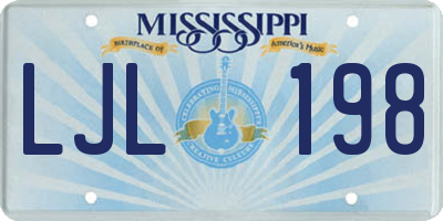 MS license plate LJL198