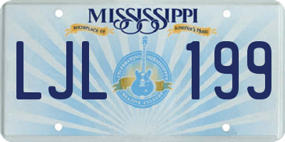 MS license plate LJL199