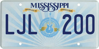 MS license plate LJL200