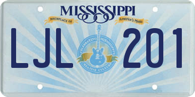 MS license plate LJL201