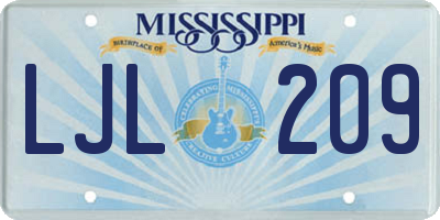 MS license plate LJL209