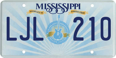 MS license plate LJL210