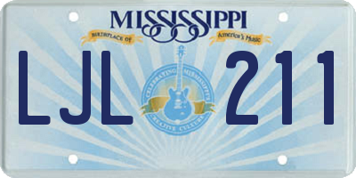 MS license plate LJL211