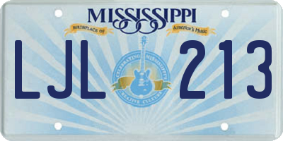 MS license plate LJL213