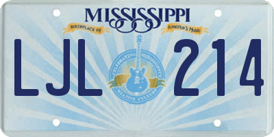 MS license plate LJL214