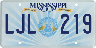 MS license plate LJL219