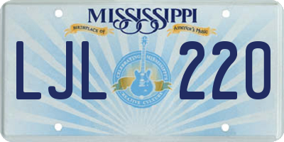MS license plate LJL220