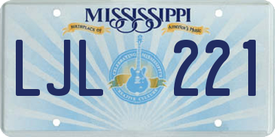 MS license plate LJL221
