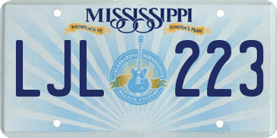 MS license plate LJL223