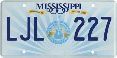 MS license plate LJL227