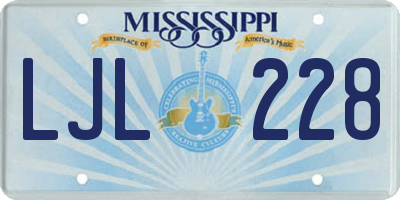 MS license plate LJL228