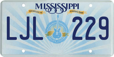 MS license plate LJL229