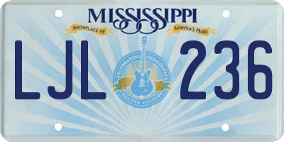MS license plate LJL236