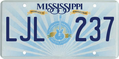 MS license plate LJL237
