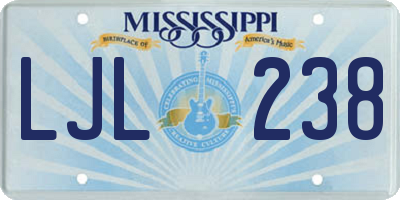 MS license plate LJL238