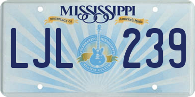 MS license plate LJL239