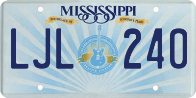 MS license plate LJL240