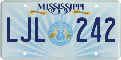 MS license plate LJL242