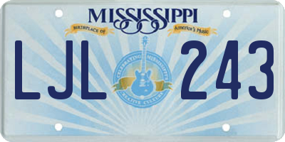 MS license plate LJL243