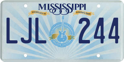 MS license plate LJL244