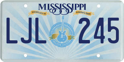 MS license plate LJL245