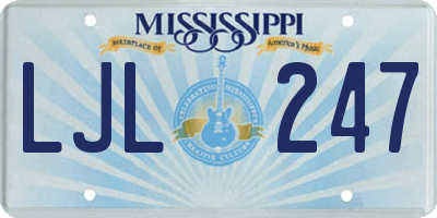 MS license plate LJL247