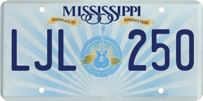MS license plate LJL250