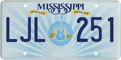 MS license plate LJL251