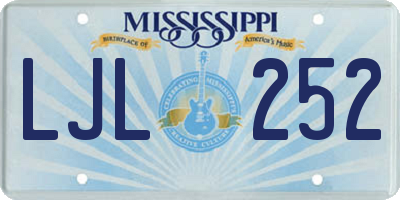 MS license plate LJL252