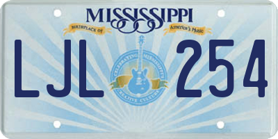 MS license plate LJL254