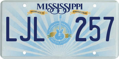 MS license plate LJL257